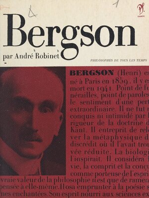 cover image of Bergson et les métamorphoses de la durée